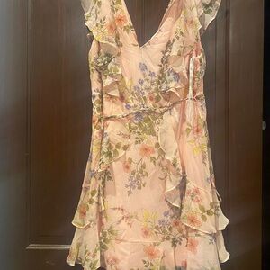 Tommy Hilfiger Pink Floral Ruffle Mini Dress